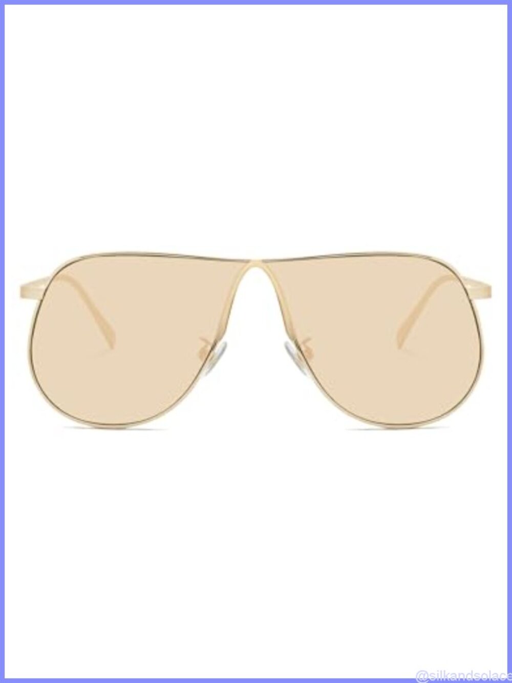 Oversized Gold Metal Aviator Sunglasses 70s Retro Shield Pilot